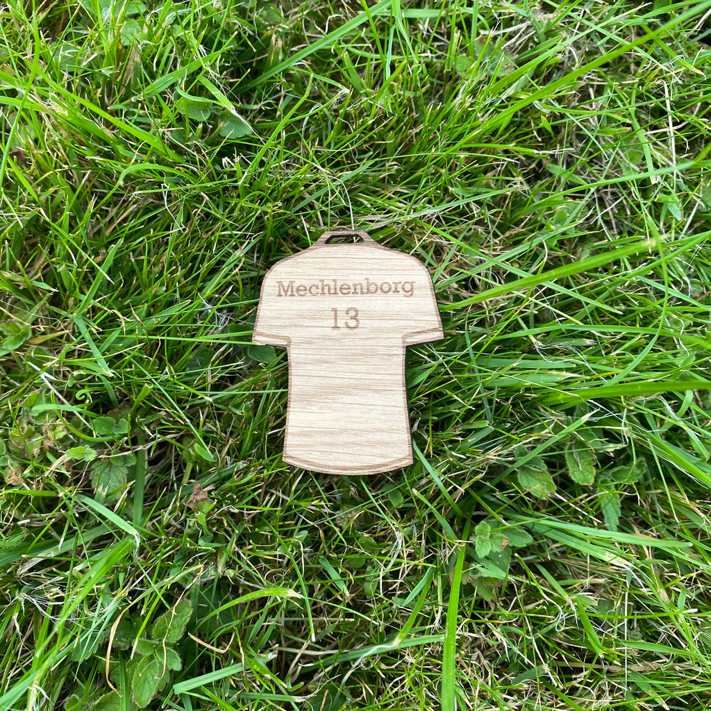 Nøglering - Sportstrøje med navn og nummer